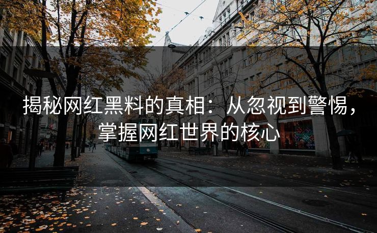 揭秘网红黑料的真相:从忽视到警惕,掌握网红世界的核心 揭秘网红黑料的真相:从忽视到警惕,掌握网红世界的核心