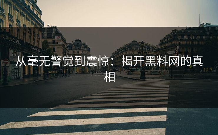 从毫无警觉到震惊：揭开黑料网的真相