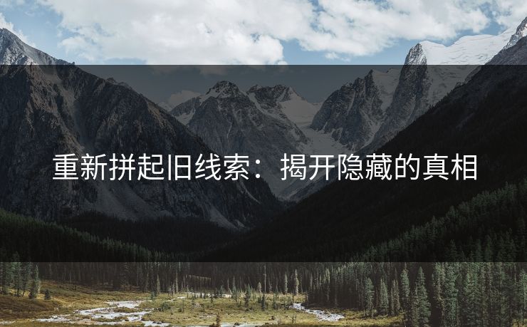 重新拼起旧线索：揭开隐藏的真相