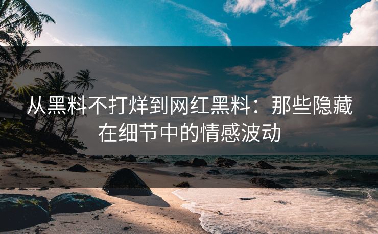 从黑料不打烊到网红黑料：那些隐藏在细节中的情感波动