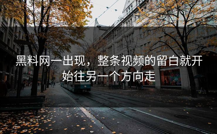 黑料网一出现，整条视频的留白就开始往另一个方向走